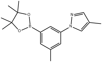4-methyl-1-(3-methyl-5-(4,4,5,5-tetramethyl-1,3,2-dioxaborolan-2-yl)phenyl)-1H-pyrazole Structure
