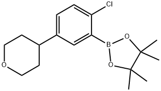 4-[4-Chloro-3-(4,4,5,5-tetramethyl-1,3,2-dioxaborolan-2-yl)phenyl]tetrahydro-..., 2223054-77-9, 结构式