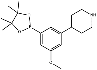 4-(3-methoxy-5-(4,4,5,5-tetramethyl-1,3,2-dioxaborolan-2-yl)phenyl)piperidine,2223055-38-5,结构式