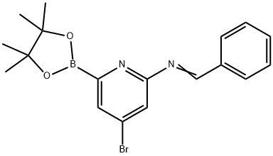 4-Bromo-6-(N-phenylmethylene)pyridine-2-boronic acid pinacol ester Struktur