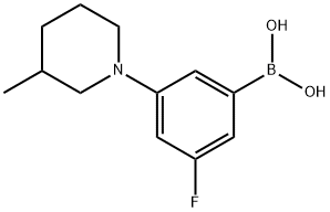 3-Fluoro-5-(3-methylpiperidin-1-yl)phenylboronic acid Struktur