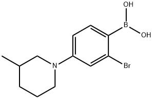 2-Bromo-4-(3-methylpiperidin-1-yl)phenylboronic acid 结构式