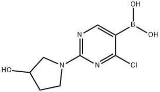 4-Chloro-2-(3-hydroxypyrrolidino)pyrimidine-5-boronic acid Struktur