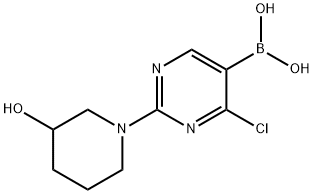 4-Chloro-2-(3-hydroxypiperidino)pyrimidine-5-boronic acid Struktur