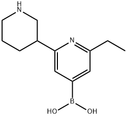 2-Ethyl-6-(piperidin-3-yl)pyridine-4-boronic acid, 2225153-37-5, 结构式