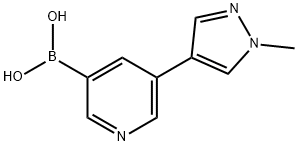 5-(1-METHYL-1H-PYRAZOL-4-YL)PYRIDINE-3-BORONIC ACID, 2225154-88-9, 结构式