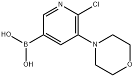 6-Chloro-5-(morpholino)pyridine-3-boronic acid Struktur