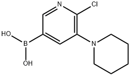 6-Chloro-5-(piperidino)pyridine-3-boronic acid Struktur