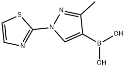 3-Methyl-1-(thiazol-2-yl)pyrazole-4-boronic acid,2225172-00-7,结构式