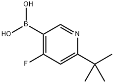 4-Fluoro-2-(tert-butyl)pyridine-5-boronic acid,2225175-55-1,结构式