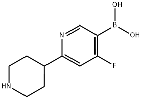 4-Fluoro-2-(piperidin-4-yl)pyridine-5-boronic acid Struktur