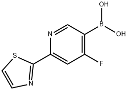 4-Fluoro-2-(thiazol-2-yl)pyridine-5-boronic acid 结构式