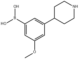 3-Methoxy-5-(piperidin-4-yl)phenylboronic acid, 2225176-96-3, 结构式