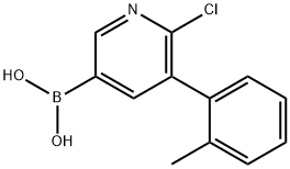 6-Chloro-5-(2-tolyl)pyridine-3-boronic acid 结构式