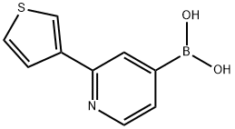 (2-(thiophen-3-yl)pyridin-4-yl)boronic acid Struktur