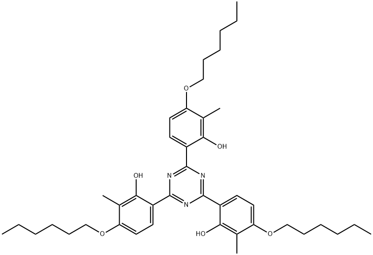 2,2,2-(1,3,5-Triazine-2,4,6-triyl)tris[5-(hexyloxy)-6-methylphenol] Structure