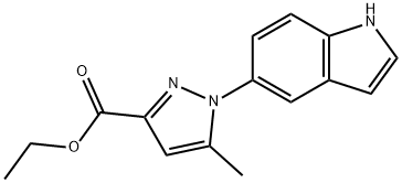 1-(1H-Indol-5-yl)-5-methyl-1H-pyrazole-3-carboxylic acid ethyl ester,2225879-36-5,结构式