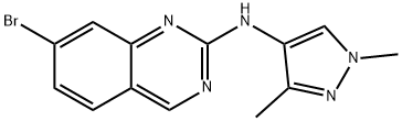 2-Quinazolinamine, 7-bromo-N-(1,3-dimethyl-1H-pyrazol-4-yl)-, 2227206-75-7, 结构式
