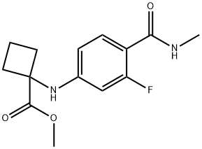 1-((3-氟-4-(甲基氨基甲酰基)苯基)氨基)环丁烷羧酸甲酯, 2227589-23-1, 结构式