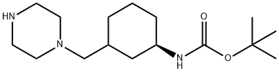 tert-butyl N-[(1R)-3-[(piperazin-1-yl)methyl]cyclohexyl]carbamate,2227954-53-0,结构式
