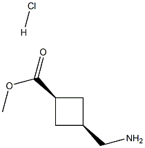 methyl cis-3-(aminomethyl)cyclobutane-1-carboxylate hydrochloride Structure