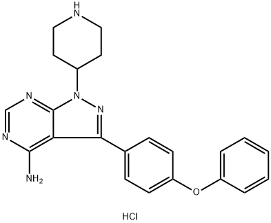 3-(4-phenoxyphenyl)-1-(piperidin-4-yl)-1H-pyrazolo[3,4-d]pyrimidin-4-amine, 2231747-18-3, 结构式