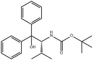 (R)-tert-butyl 1-hydroxy-3-methyl-1,1-diphenylbutan-2-ylcarbamate 化学構造式