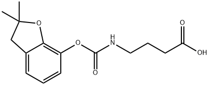 4-[[(2,3-dihydro-2,2-dimethyl-7-benzofuranyloxy)carbonyl]amino]butanoic acid 结构式