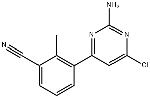 Benzonitrile, 3-(2-amino-6-chloro-4-pyrimidinyl)-2-methyl- Structure