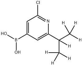 (2-chloro-6-(propan-2-yl-d7)pyridin-4-yl)boronic acid Struktur