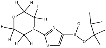 4-(4-(4,4,5,5-tetramethyl-1,3,2-dioxaborolan-2-yl)thiazol-2-yl)morpholine-2,2,3,3,5,5,6,6-d8,2241876-19-5,结构式