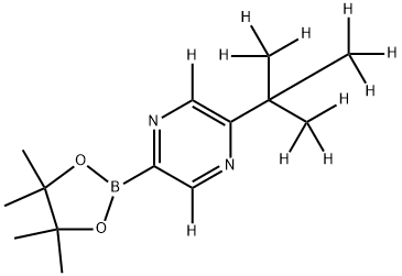 2-(2-(methyl-d3)propan-2-yl-1,1,1,3,3,3-d6)-5-(4,4,5,5-tetramethyl-1,3,2-dioxaborolan-2-yl)pyrazine-3,6-d2 Struktur