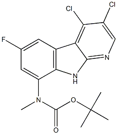 (3,4-二氯-6-氟-9H-吡啶并[2,3-B]吲哚-8-基)(甲基)氨基甲酸叔丁酯,2245358-17-0,结构式