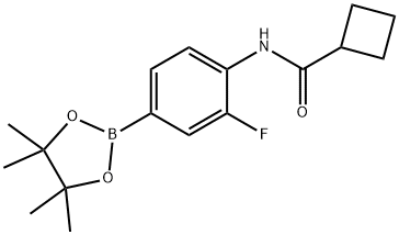 N-(2-fluoro-4-(4,4,5,5-tetramethyl-1,3,2-dioxaborolan-2-yl)phenyl)cyclobutanecarboxamide Structure