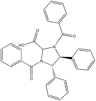 (4S,5S)-1,3-二苯甲酰基-4,5-二苯基咪唑烷-2-羧酸 结构式