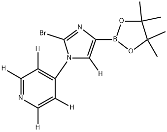 4-(2-bromo-4-(4,4,5,5-tetramethyl-1,3,2-dioxaborolan-2-yl)-1H-imidazol-1-yl-5-d)pyridine-2,3,5,6-d4 结构式