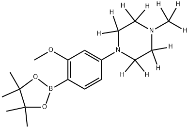 2256704-61-5 1-(3-methoxy-4-(4,4,5,5-tetramethyl-1,3,2-dioxaborolan-2-yl)phenyl)-4-(methyl-d3)piperazine-2,2,3,3,5,5,6,6-d8