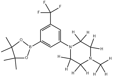 1-(methyl-d3)-4-(3-(4,4,5,5-tetramethyl-1,3,2-dioxaborolan-2-yl)-5-(trifluoromethyl)phenyl)piperazine-2,2,3,3,5,5,6,6-d8 结构式