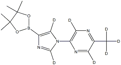 2-(methyl-d3)-5-(4-(4,4,5,5-tetramethyl-1,3,2-dioxaborolan-2-yl)-1H-imidazol-1-yl-2,5-d2)pyrazine-3,6-d2,2256705-86-7,结构式
