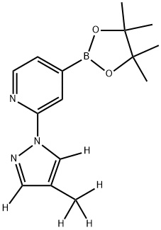 2-(4-(methyl-d3)-1H-pyrazol-1-yl-3,5-d2)-4-(4,4,5,5-tetramethyl-1,3,2-dioxaborolan-2-yl)pyridine 结构式