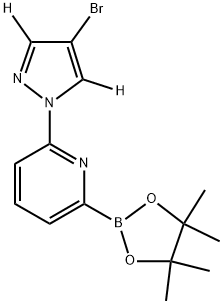 2-(4-bromo-1H-pyrazol-1-yl-3,5-d2)-6-(4,4,5,5-tetramethyl-1,3,2-dioxaborolan-2-yl)pyridine Struktur