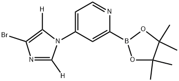 4-(4-bromo-1H-imidazol-1-yl-2,5-d2)-2-(4,4,5,5-tetramethyl-1,3,2-dioxaborolan-2-yl)pyridine Struktur
