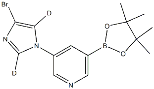 3-(4-bromo-1H-imidazol-1-yl-2,5-d2)-5-(4,4,5,5-tetramethyl-1,3,2-dioxaborolan-2-yl)pyridine 结构式