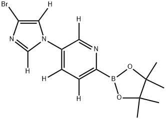 5-(4-bromo-1H-imidazol-1-yl-2,5-d2)-2-(4,4,5,5-tetramethyl-1,3,2-dioxaborolan-2-yl)pyridine-3,4,6-d3 结构式