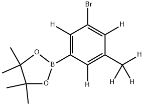 2-(3-bromo-5-(methyl-d3)phenyl-2,4,6-d3)-4,4,5,5-tetramethyl-1,3,2-dioxaborolane 结构式