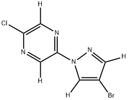 2-(4-bromo-1H-pyrazol-1-yl-3,5-d2)-5-chloropyrazine-3,6-d2 Struktur