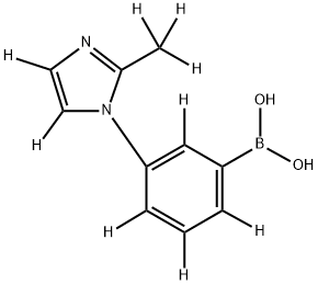 (3-(2-(methyl-d3)-1H-imidazol-1-yl-4,5-d2)phenyl-2,4,5,6-d4)boronic acid Struktur