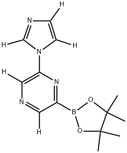 2-(1H-imidazol-1-yl-d3)-6-(4,4,5,5-tetramethyl-1,3,2-dioxaborolan-2-yl)pyrazine-3,5-d2,2256709-63-2,结构式