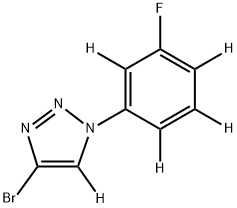 4-bromo-1-(3-fluorophenyl-2,4,5,6-d4)-1H-1,2,3-triazole-5-d,2256709-80-3,结构式