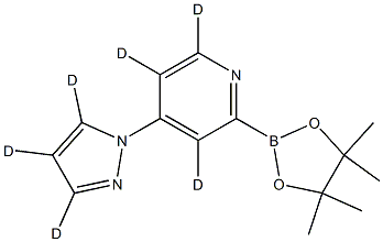 4-(1H-pyrazol-1-yl-d3)-2-(4,4,5,5-tetramethyl-1,3,2-dioxaborolan-2-yl)pyridine-3,5,6-d3 Struktur